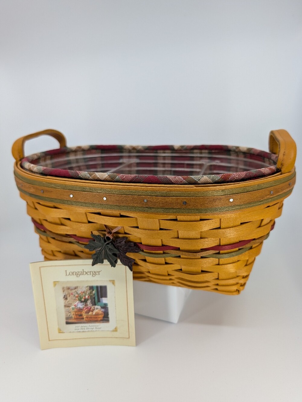 Longaberger 2001 Autumn Reflections Daily Blessing Basket/Liner/Protector/Tie-On